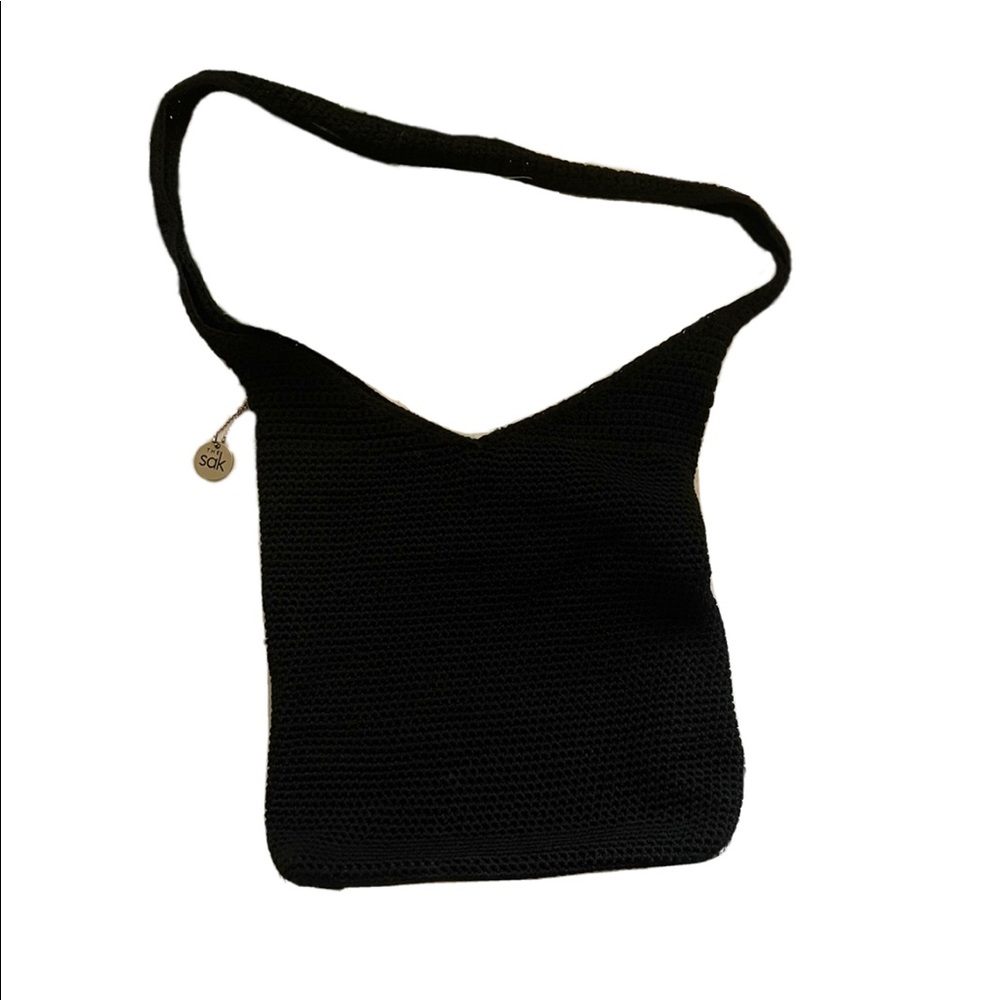 SOLD! THE SAK CLASSIC BLACK KNIT BAG - Picture 2 of 7